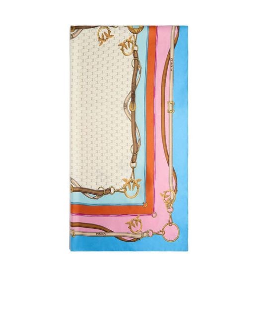 Pinko White Limbo Graphic Printed Scarf