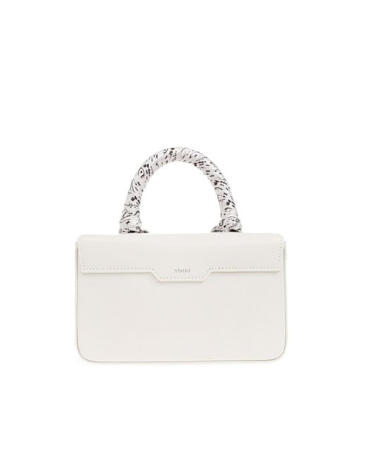 Amiri White Logo Plaque Handbag