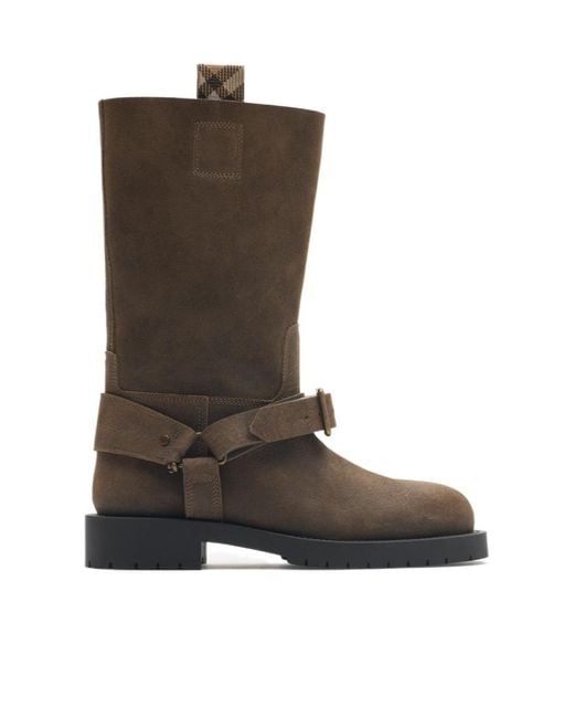 Burberry Brown Soft Saddle Low Boots