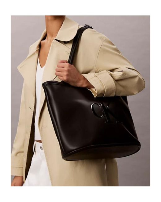 Calvin Klein Black Logo-Detail Shoulder Bag