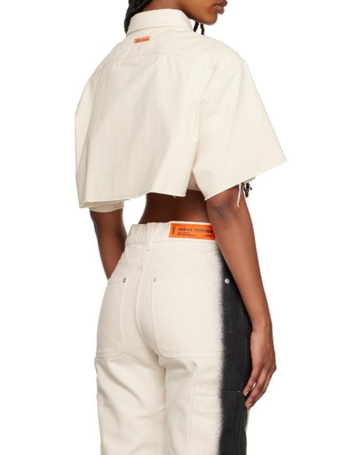 Heron Preston White Short Style Shirt