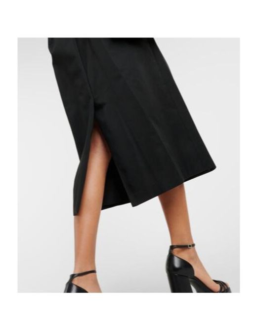 Altuzarra Black Anouk V-Neck Cotton-Blend Midi Dress