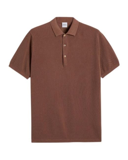 Aspesi Brown Buttoned Polo Shirt for men