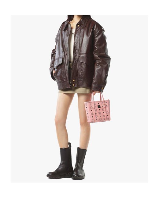 MCM Pink Mini Pattern Tote Bag