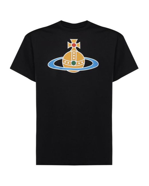 Vivienne Westwood Black Orb Logo Tee for men