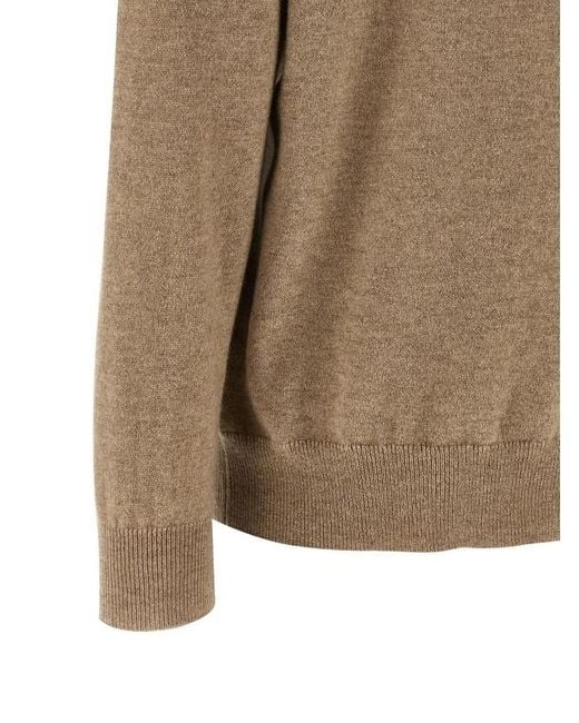 Brunello Cucinelli Brown Long-Sleeved Turtleneck Jumper