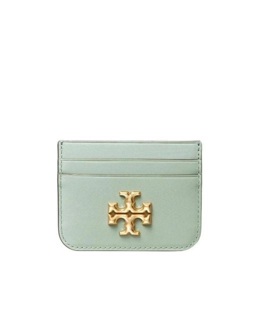 Tory Burch Green Logo-Motif Leather Wallet