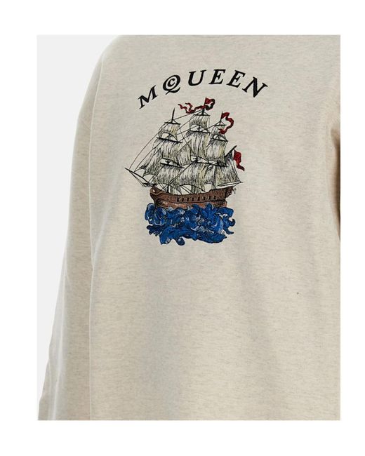 McQueen White Sweatshirt for men