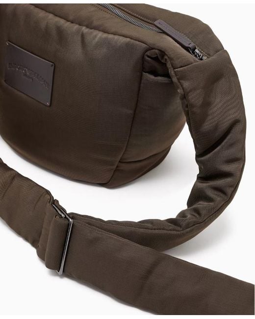 Emporio Armani White Padded Nylon Shoulder Bag for men