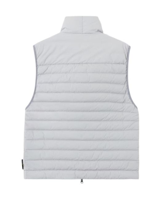 Stone Island Gray Down Vestwithanti-Drop Finish for men