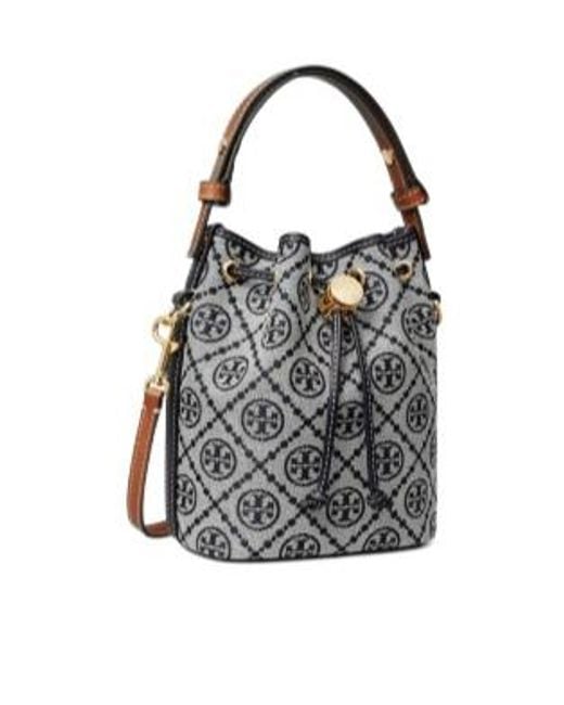 Tory Burch Black T Monogram Mini Bucket Bag