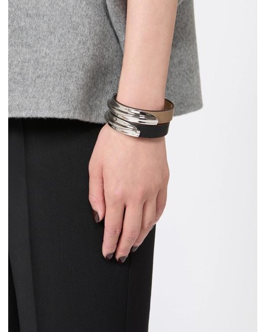 Max Mara White Agiate Leather Bracelet
