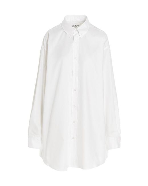 Maison Margiela White Buttoned Long-Sleeved Shirt for men