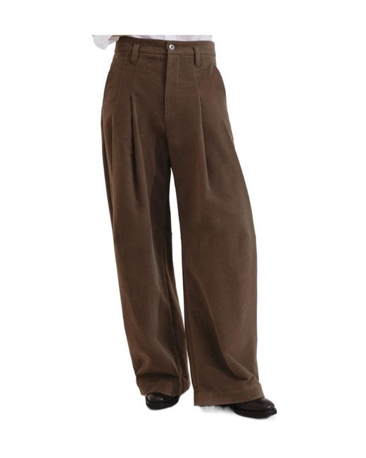 Brunello Cucinelli Brown Monili Detailed Straight Leg Trousers