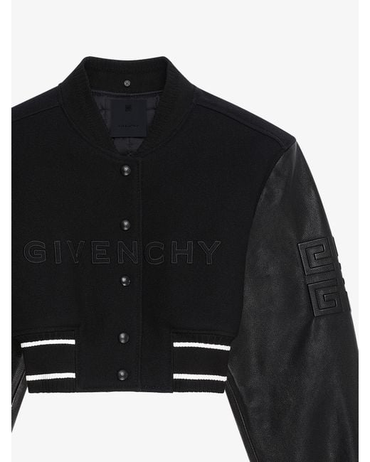 Givenchy Black 4G Cropped Bomber Jacket