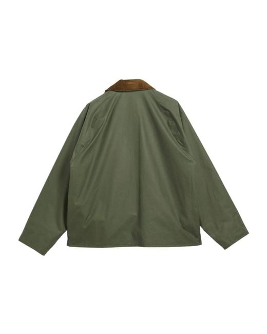 Barbour Green Corduroy Collar Buttoned Jacket for men