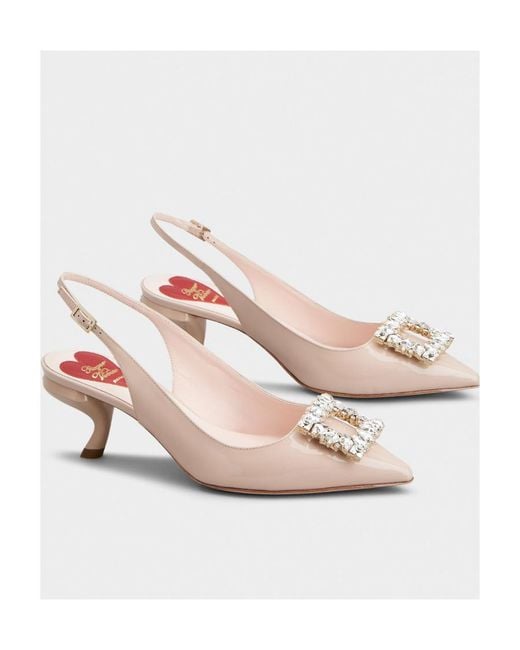 Roger Vivier Natural Virgule Buckle Slingback Pumps