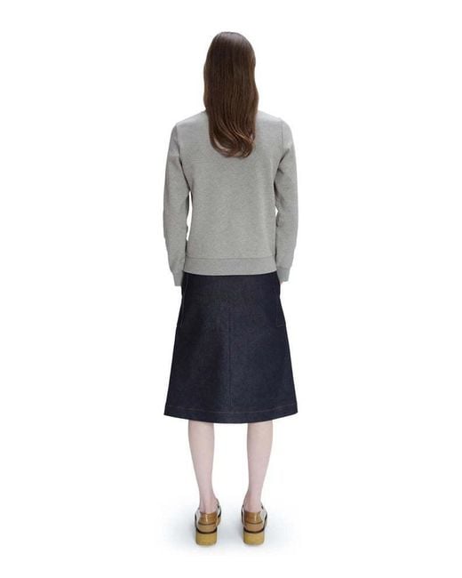 A.P.C. Gray Flocked Logo Organic Cotton Sweatshirt