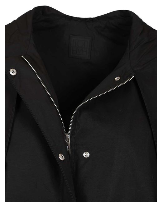 Totême  Black Totême Scarf Detailed Long Sleeved Jacket