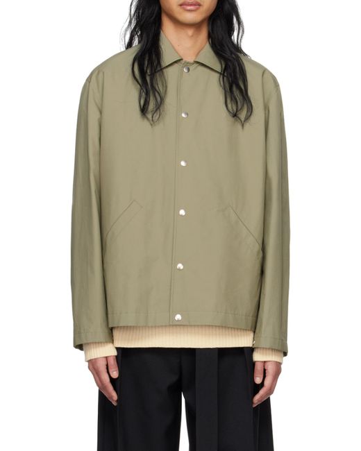 Jil Sander Natural Logo Printed Long-Sleeved Jacket for men