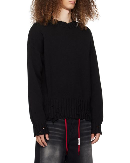 Marni Black Destroyed Effect Sweater for men