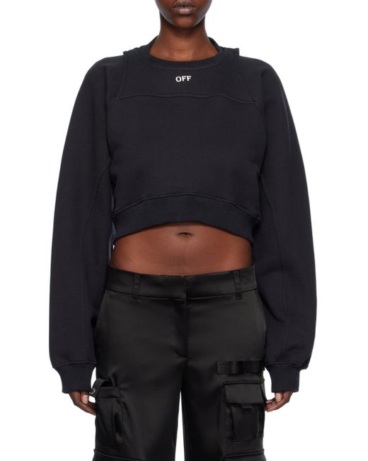 Off-White c/o Virgil Abloh Black Crewneck Long-Sleeved Sweatshirt