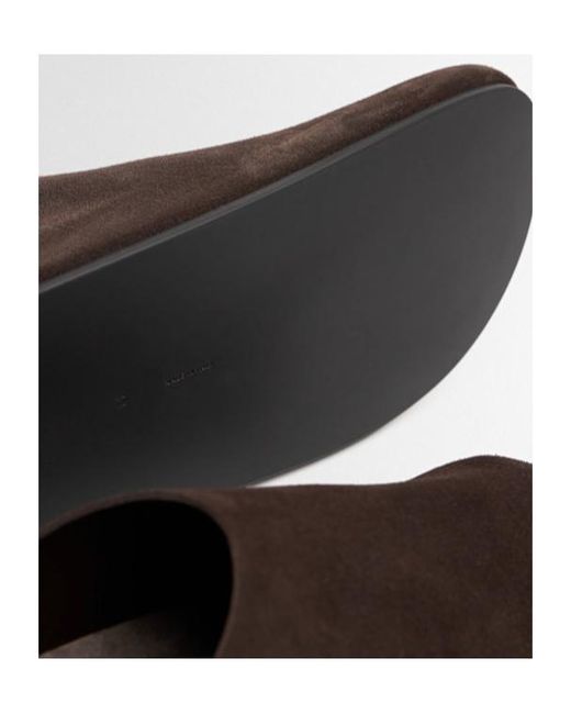 The Row Brown Hudson Leather Slides for men