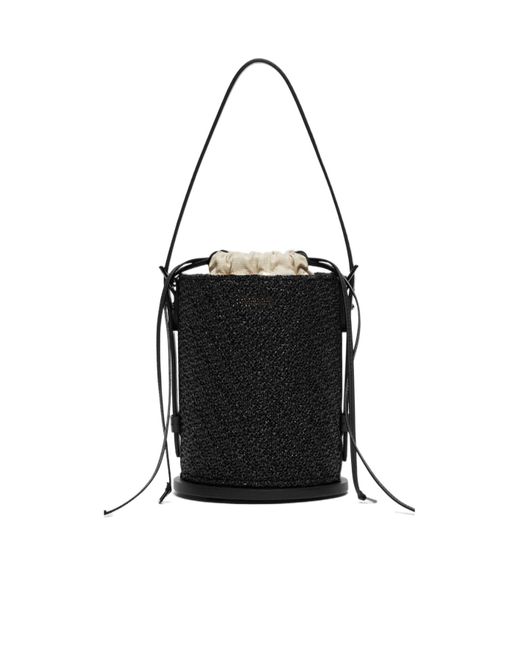 Max Mara Black Crocheted Archetipo Bucket Bag