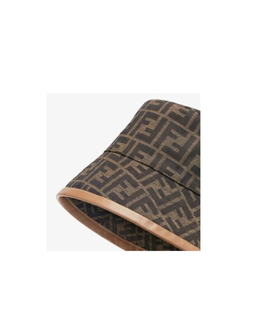 Fendi Gray Ff Motif Bucket Hat for men