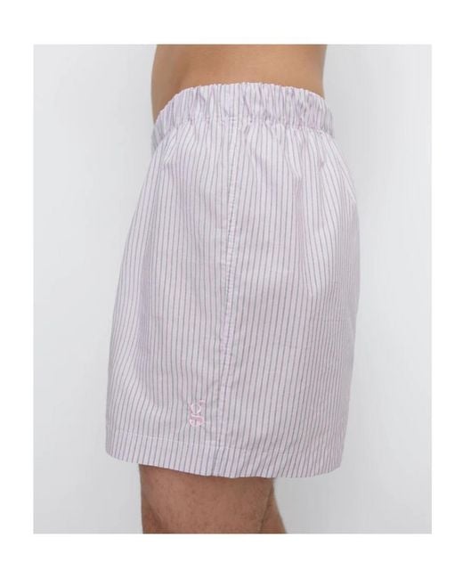 GIMAGUAS Pink Embroidered Pyjama Shorts for men