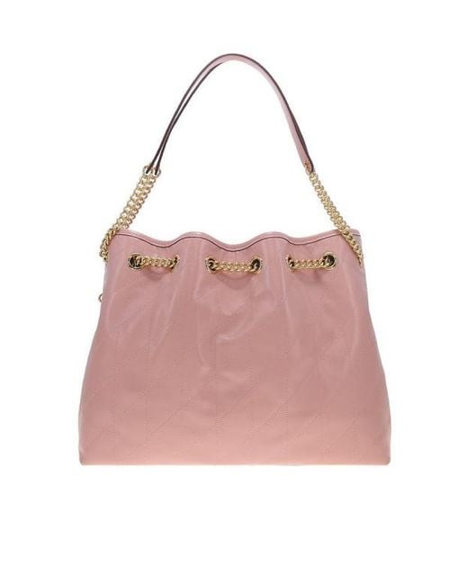 COACH Pink Evelyn Shoulder Bag With Quilting