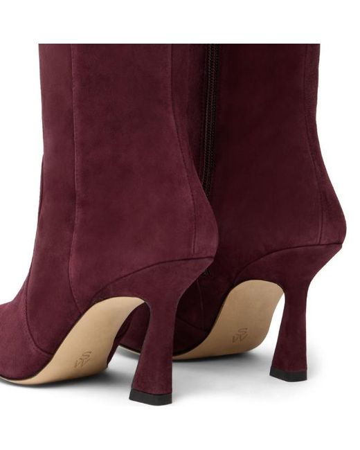 Stuart Weitzman Red Vinnie Zip Boot 85