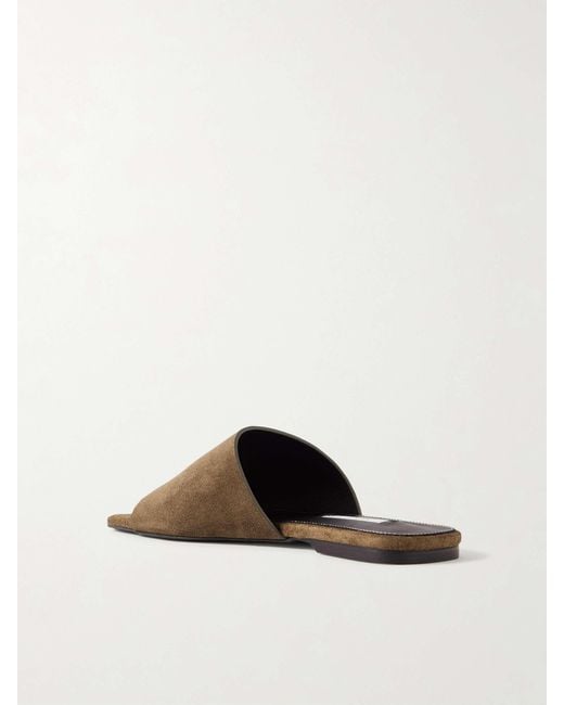 Totême  Brown Open-Toe Slippers