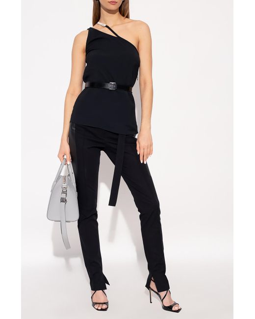 Givenchy Blue One Shoulder Cut-Out Top