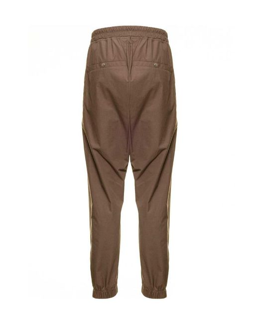 Rick Owens Brown Zip-Up Detailed Drawstring Track Pants for men