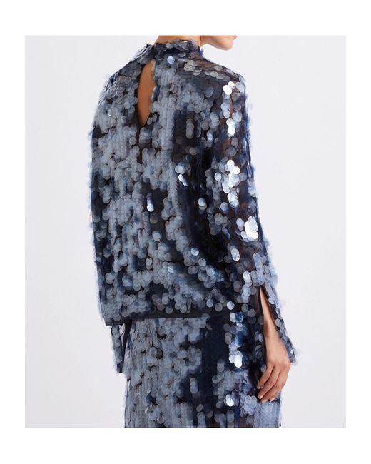 Marella Blue Sequin Blouse