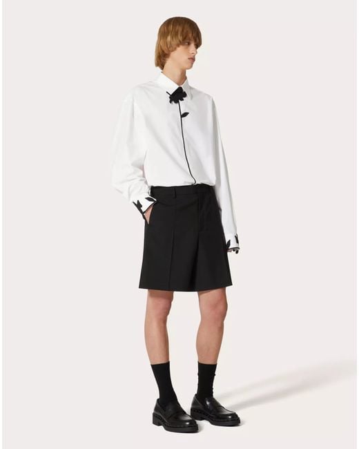Valentino Black Mid-Rise Beruda Shorts for men