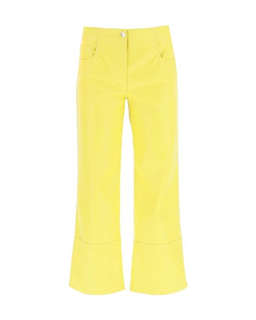 MSGM Yellow Wide-Leg Trousers