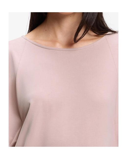 Boss Pink Loose-Fit Cupro T-Shirt With Raglan Sleeves