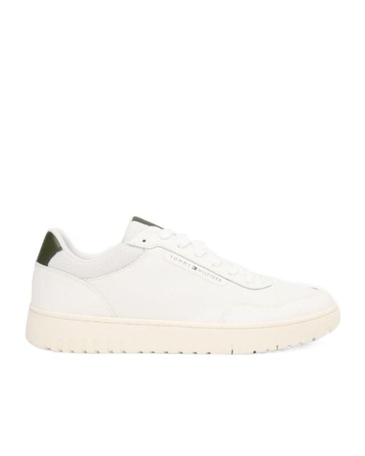 Tommy Hilfiger White Lace-Up Sneakers for men