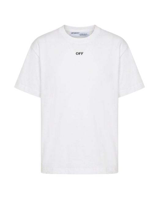 Off-White c/o Virgil Abloh White Logo Printed Crewneck T-Shirt for men