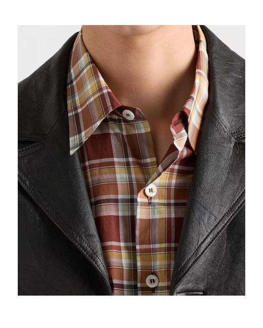 Prada Brown Checked Cotton Shirt for men