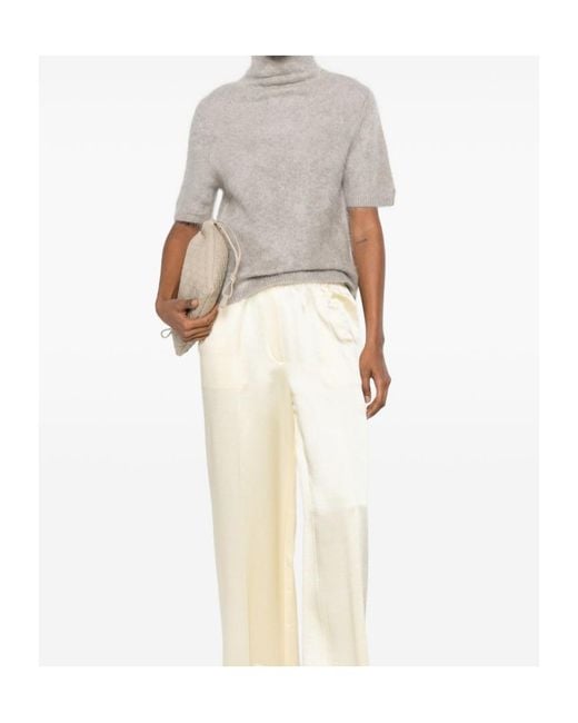Soft Goat White Turtleneck Cashmere Sweater