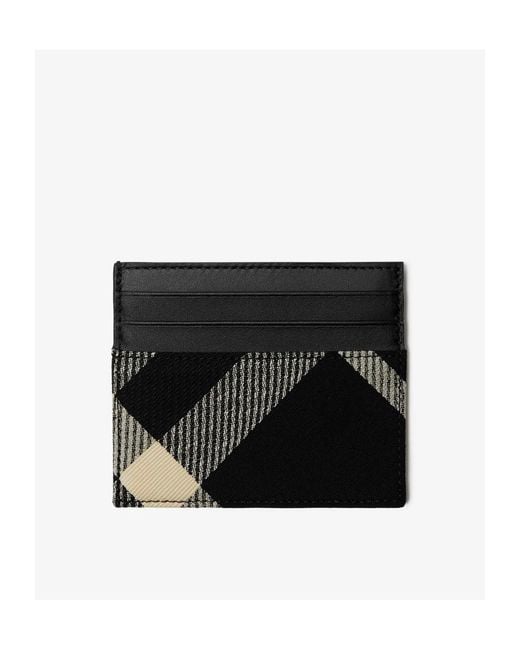 Burberry Black Tall Check Card Case for men