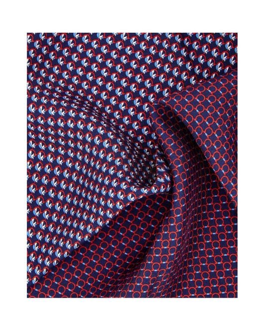 Ferragamo Purple Pegasus Pattern Pocket Handkerchief for men