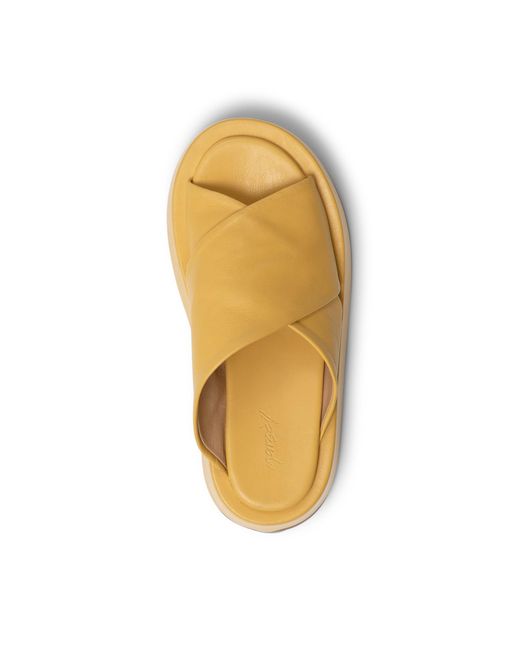 Marsèll Yellow Crossover-Strap Platform Sandals