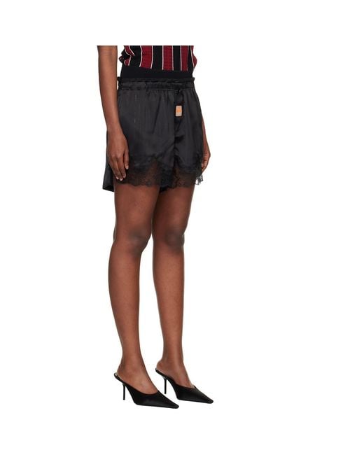 Martine Rose Black Lace-Trim Shorts