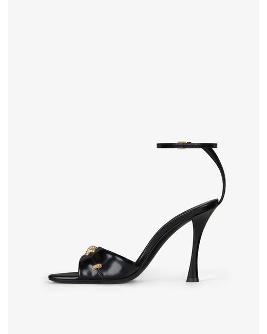 Givenchy Black Embellished Stitch Sandals
