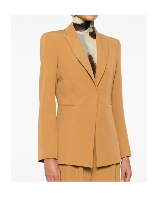 Patrizia Pepe Natural Peak-Lapel Blazer