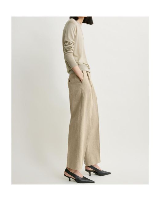 Totême Natural Totême Double-Pleat Cropped Trousers